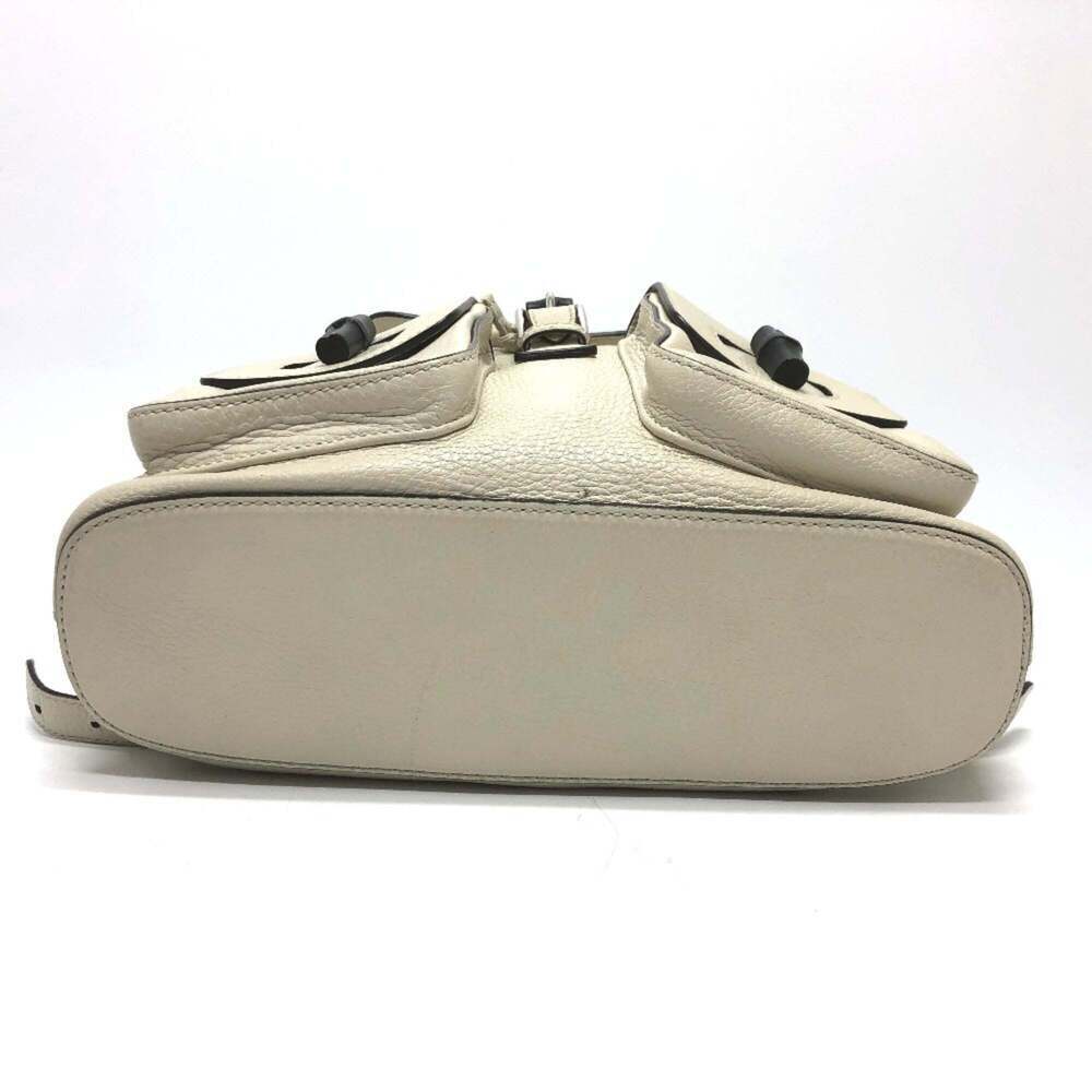 GUCCI White Leather Bamboo Backpack - Picture 4 of 16